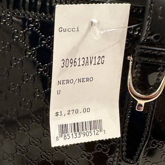 NWT Gucci Microguccissima Patent Leather Nice Tote - Black - Picture 10 of 13